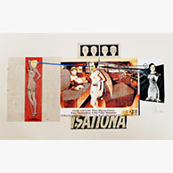 <em>Slip On</em>, 2011, 15"x22", Mixed media collage on paper