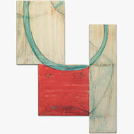 <em>Red Dispatch</em>, 2012, 41"x31.5"x3", Casein on wood panel