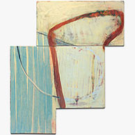 <em>Sliding Arc</em>, 2012, 40.5"x35"x3", Casein on wood panel