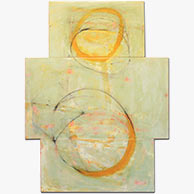 <em>Yellow Drawing</em>, 2012, 54.5"x41"x3", Casein on wood panel