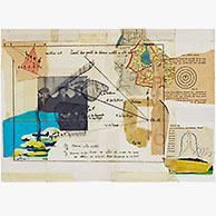 <em>Mapped</em>, 1993, 12"x16", Mixed media collage on paper
