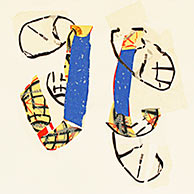 <em>Yes and No</em>, 2010, 15.5"x15.5", Mixed media collage and found material on paper