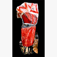<em>Carmen</em>, 1986, 47"x24"x7", Fabric, collage, encaustic, paint