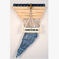 <em>Mermaid Instrument</em>, 1999, 40"x38"x7", Glass, fiberglass, wood, paint