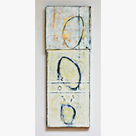 <em>The Other Way</em>, 2011, 38"x13.5"x2", Casein and mixed media on wood