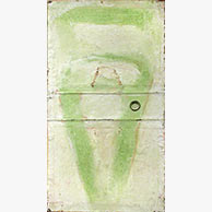 <em>Binder 14</em>, 2005, 25"x13"x2", Distemper on cardboard on wood