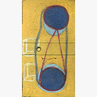 <em>Binder 16</em>, 2005, 25"x13"x2", Distemper on cardboard on wood