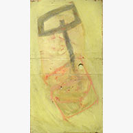 <em>Binder 35</em>, 2005, 25"x13"x2", Distemper on cardboard on wood