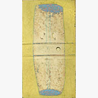 <em>Binder 38</em>, 2005, 25"x13"x2", Distemper on cardboard on wood