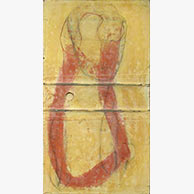 <em>Binder 40</em>, 2005, 25"x13"x2", Distemper on cardboard on wood