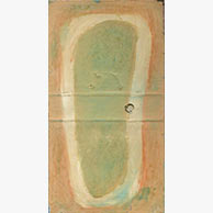 <em>Binder 9</em>, 2005, 25"x13"x2", Distemper on cardboard on wood