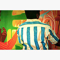 <em>Sunil Paints Sunil Painting</em>, 2008, 4'x6', Enamel on aluminum