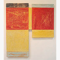 <em>Hinge3</em>, 2022, 42.5"x37"x2", pigmented lime plaster on poplar