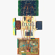 <em>Atlas</em>, 2006, 88"x33"x6", Plastic, rubber, paint, wood